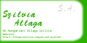 szilvia allaga business card